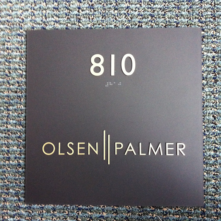 Olsen Palmer - Apartment Number signage, ADA-Compliant