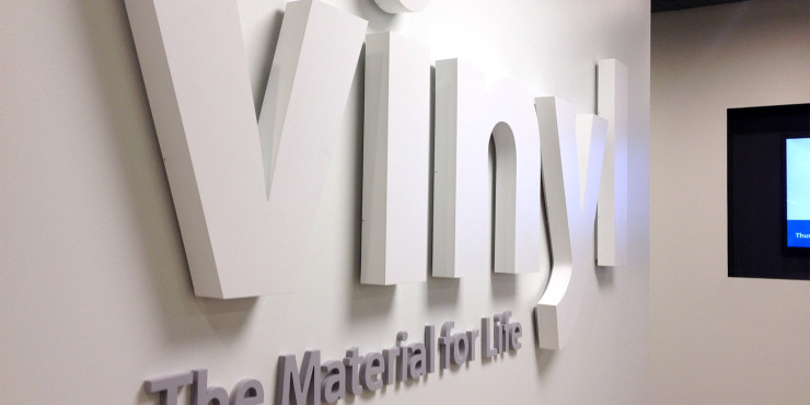 "Vinyl - The Material for Life" 3D Lobby signage