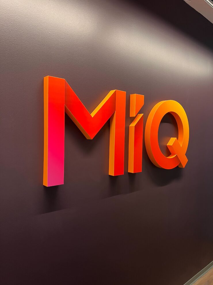 MiQ Reception Sign - Close Up